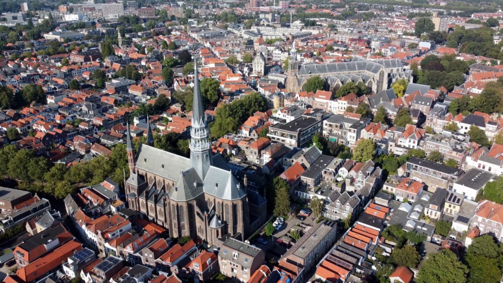 Aerial,View,Of,Gouda,Is,Town,In,West,Of,Netherlands