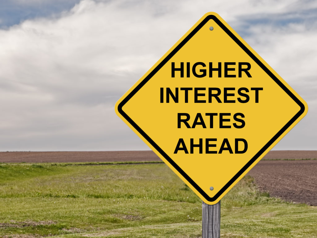 Caution,Sign,-,Higher,Interest,Rates,Ahead