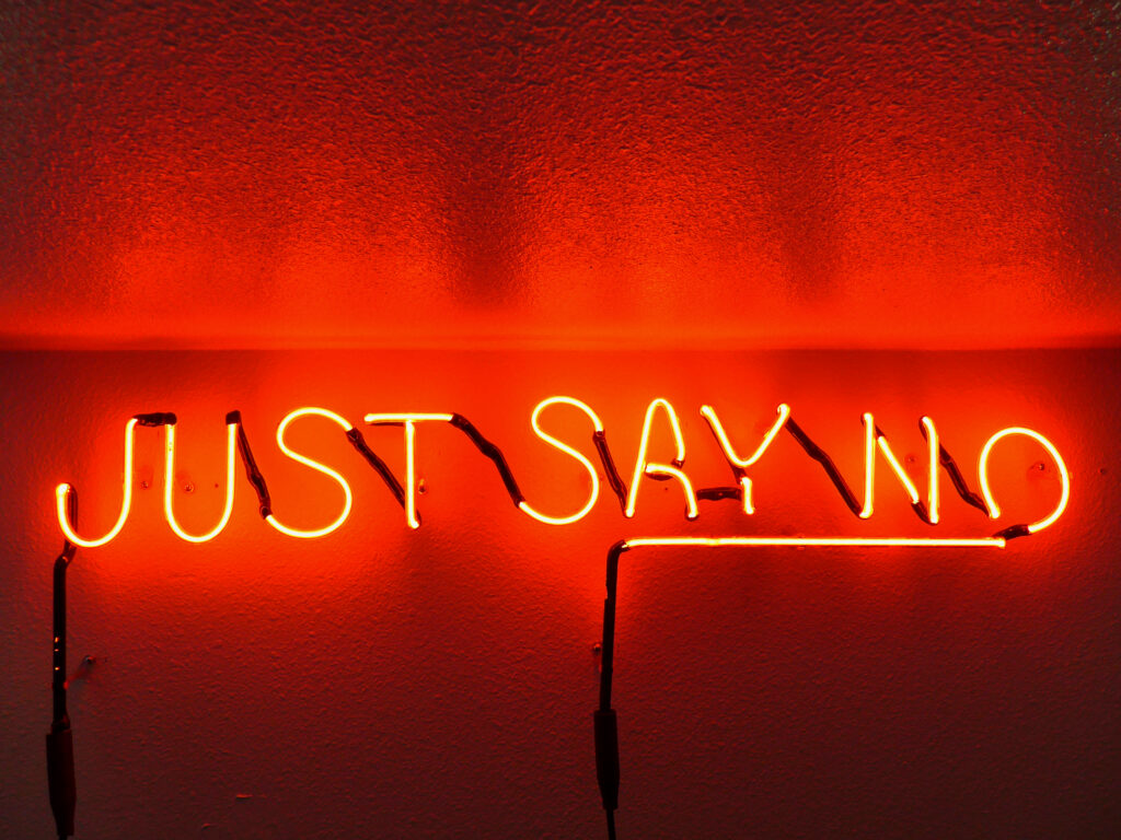 Just,Say,No,Red,Neon,Sign