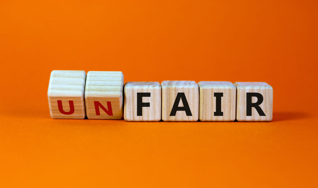Fair,Or,Unfair,Symbol.,Turned,A,Cube,And,Changes,Words