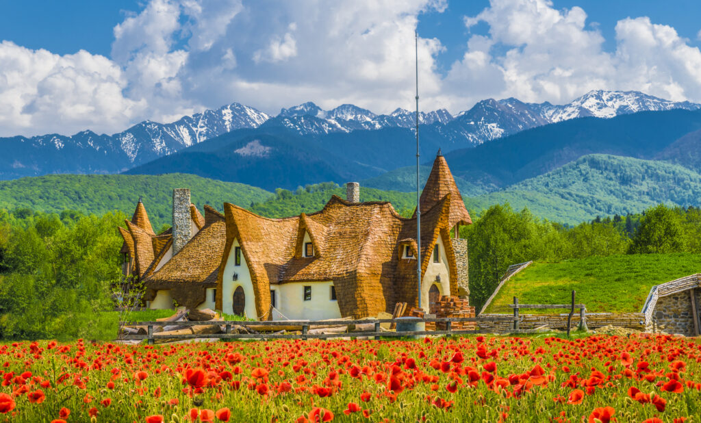 Clay,Castle,Of,The,Valley,Of,Fairies,,Porumbacu,Village,,Sibiu