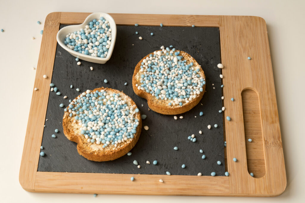 Traditional,Dutch,Food,For,Birth,Of,A,Son.,Biscuits,Blue