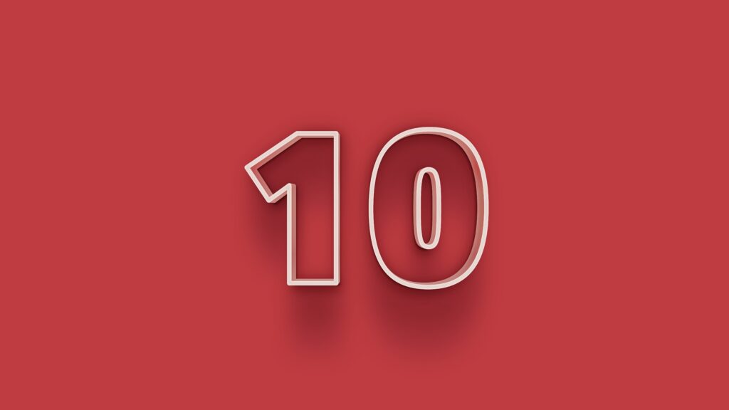 nummer 10 op rood
