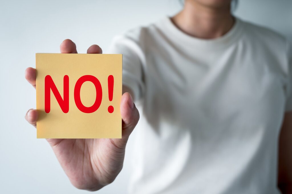 Say,No,vote,no,Sign,Concept.,woman,Holding,Yellow,Sticky,Note,With,No