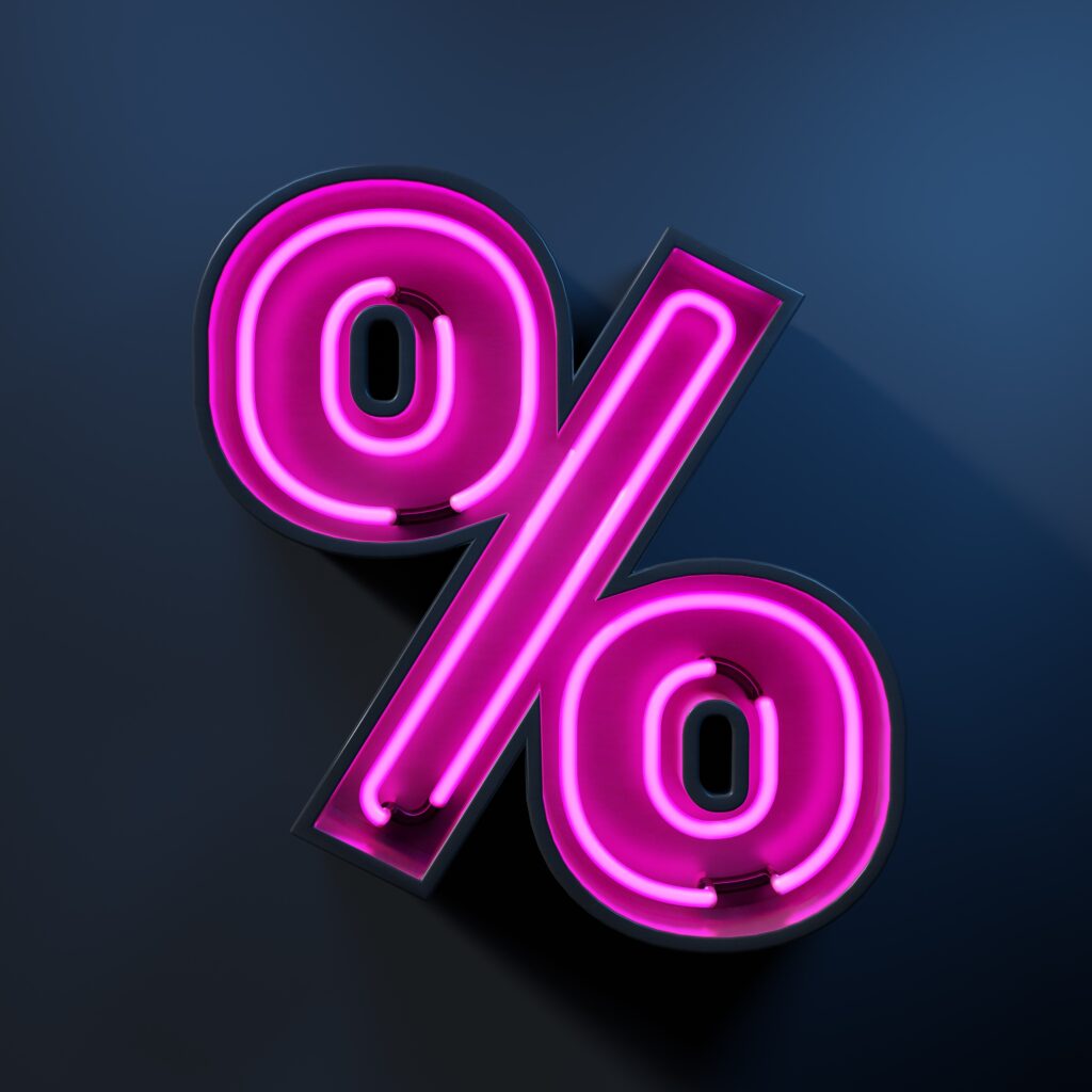 Neon,Light,Tube,Symbol,Percent